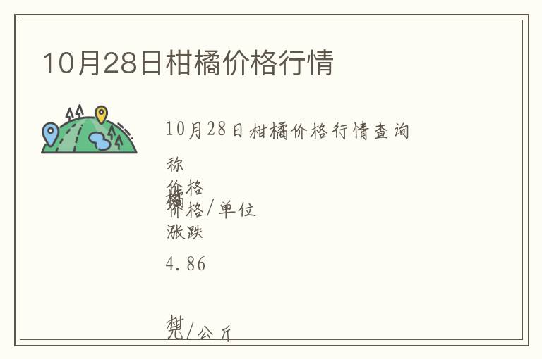 10月28日柑橘價格行情