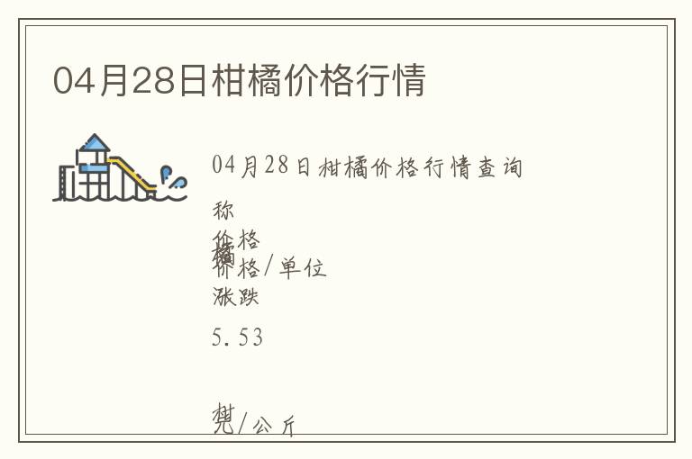 04月28日柑橘價格行情