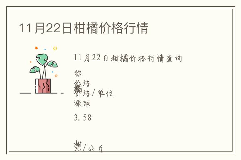 11月22日柑橘價(jià)格行情