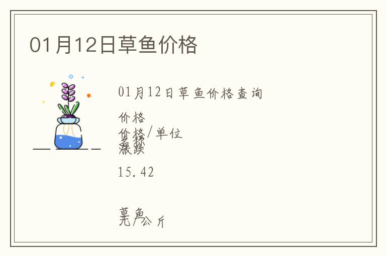 01月12日草魚價(jià)格