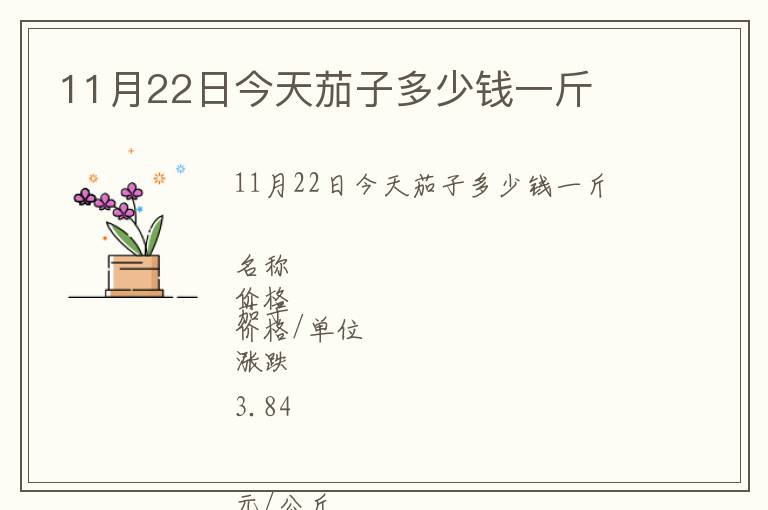 11月22日今天茄子多少錢一斤