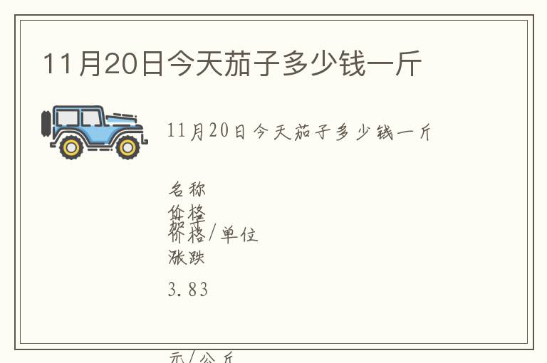 11月20日今天茄子多少錢一斤