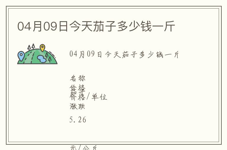 04月09日今天茄子多少錢一斤