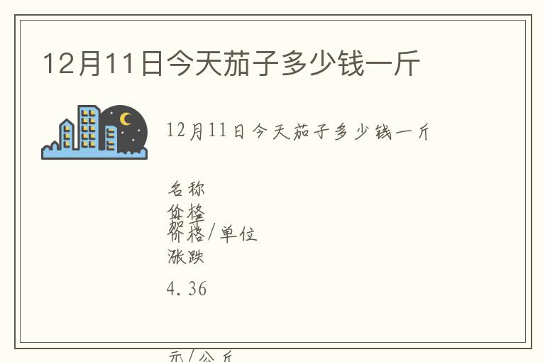 12月11日今天茄子多少錢一斤