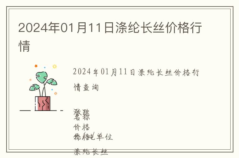 2024年01月11日滌綸長絲價格行情