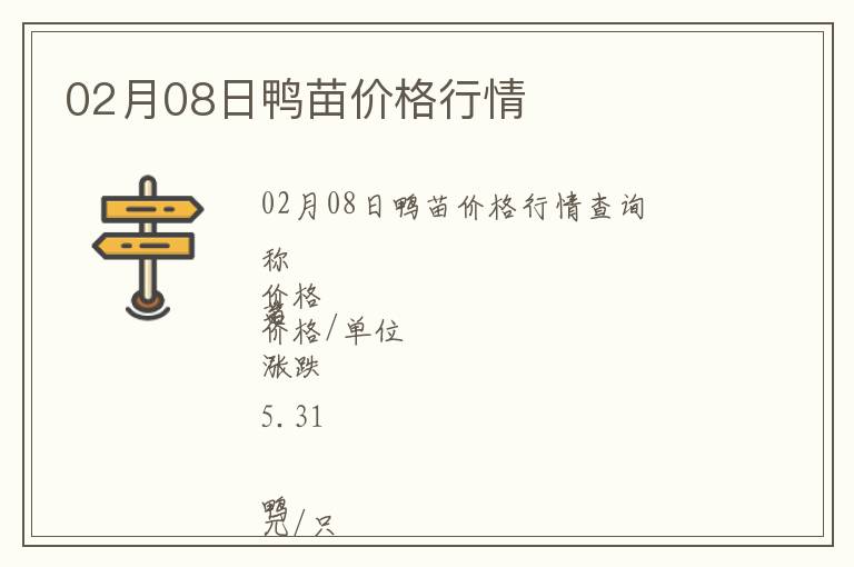 02月08日鴨苗價(jià)格行情
