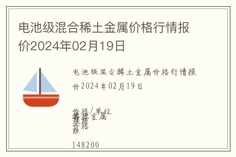 電池級混合稀土金屬價格行情報價2024年02月19日