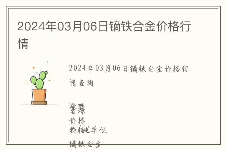 2024年03月06日鏑鐵合金價格行情