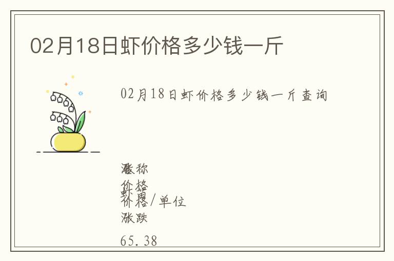 02月18日蝦價格多少錢一斤