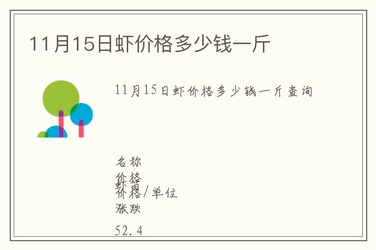 11月15日蝦價格多少錢一斤