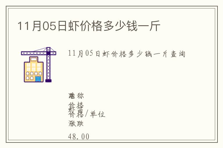 11月05日蝦價(jià)格多少錢(qián)一斤