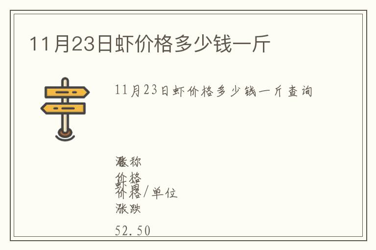 11月23日蝦價格多少錢一斤