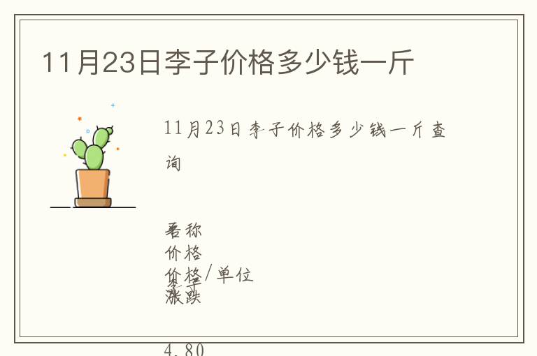 11月23日李子價(jià)格多少錢一斤