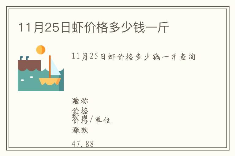 11月25日蝦價(jià)格多少錢(qián)一斤