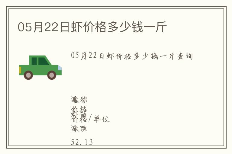 05月22日蝦價格多少錢一斤