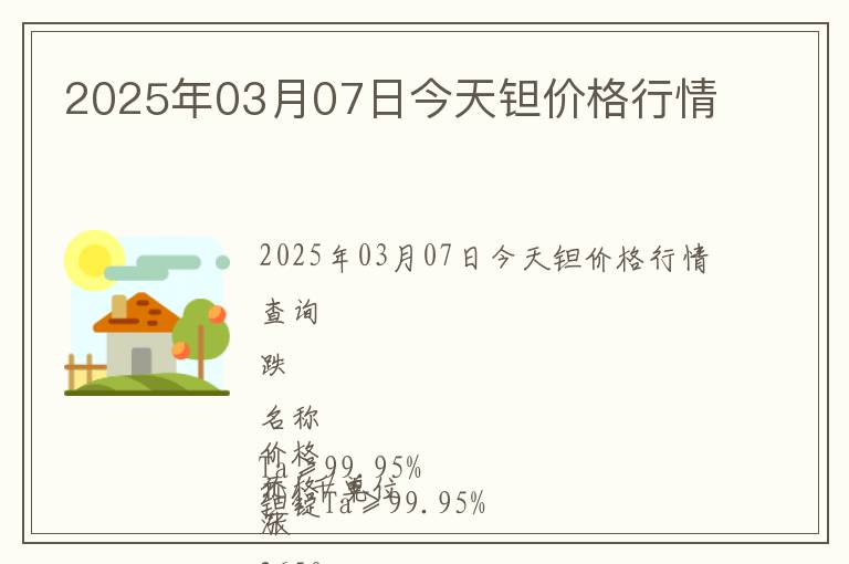 2025年03月07日今天鉭價格行情