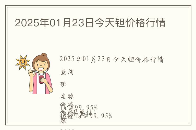 2025年01月23日今天鉭價格行情