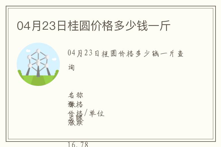 04月23日桂圓價(jià)格多少錢(qián)一斤