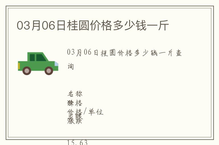 03月06日桂圓價格多少錢一斤