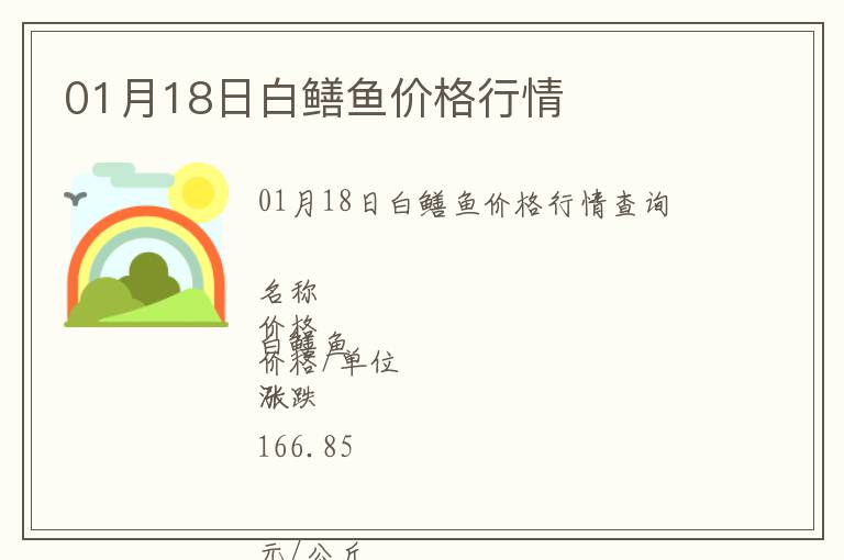 01月18日白鱔魚價(jià)格行情