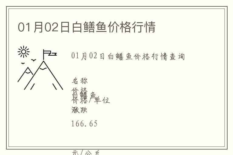 01月02日白鱔魚價(jià)格行情