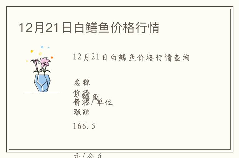 12月21日白鱔魚價格行情