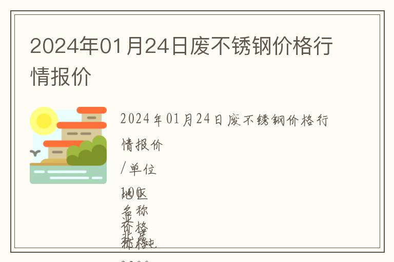 2024年01月24日廢不銹鋼價格行情報價