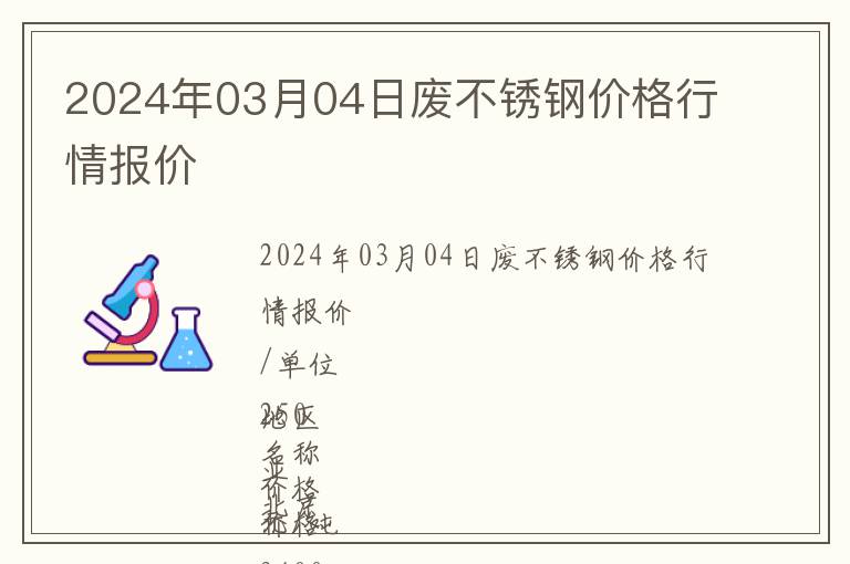 2024年03月04日廢不銹鋼價(jià)格行情報(bào)價(jià)