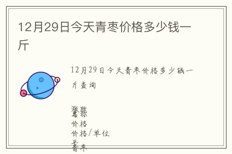 12月29日今天青棗價格多少錢一斤