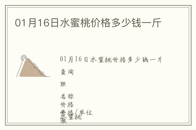 01月16日水蜜桃價格多少錢一斤