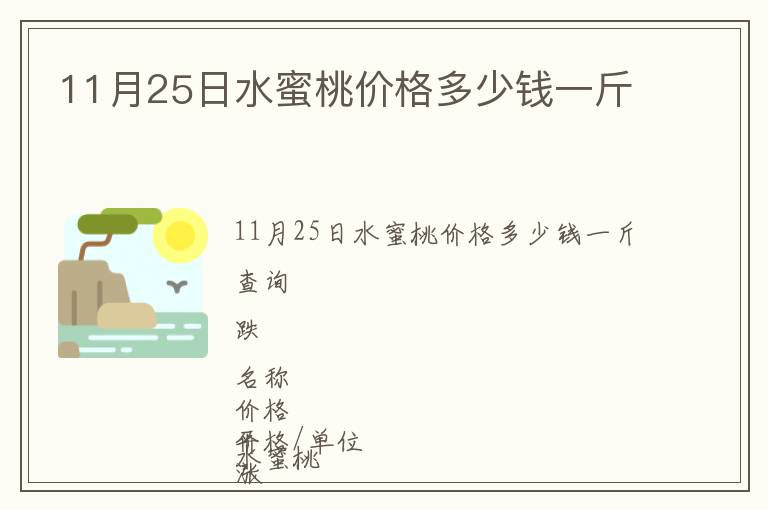 11月25日水蜜桃價格多少錢一斤