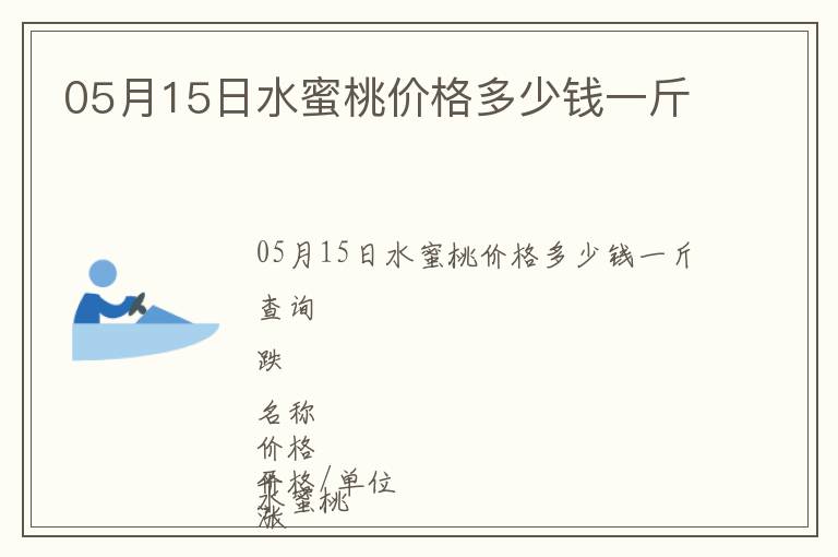 05月15日水蜜桃價格多少錢一斤