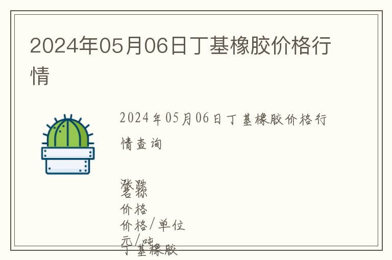 2024年05月06日丁基橡膠價(jià)格行情