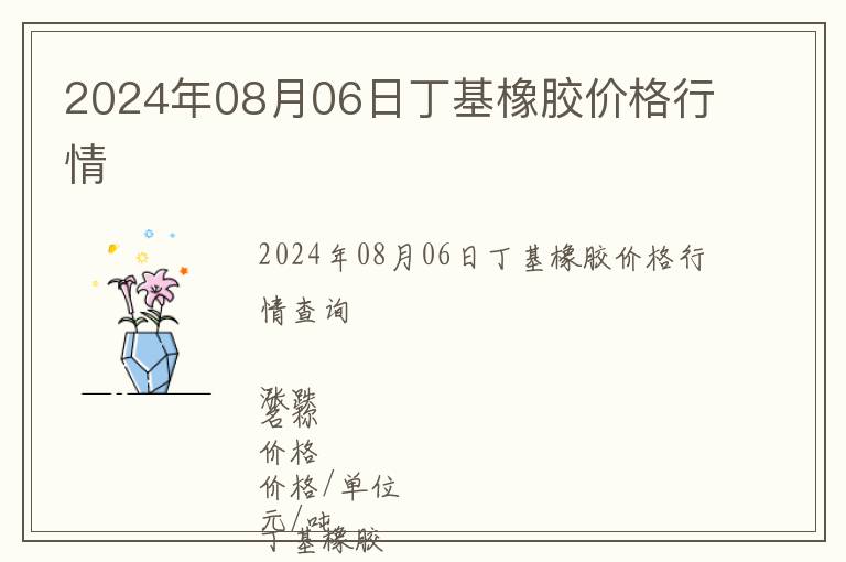 2024年08月06日丁基橡膠價(jià)格行情