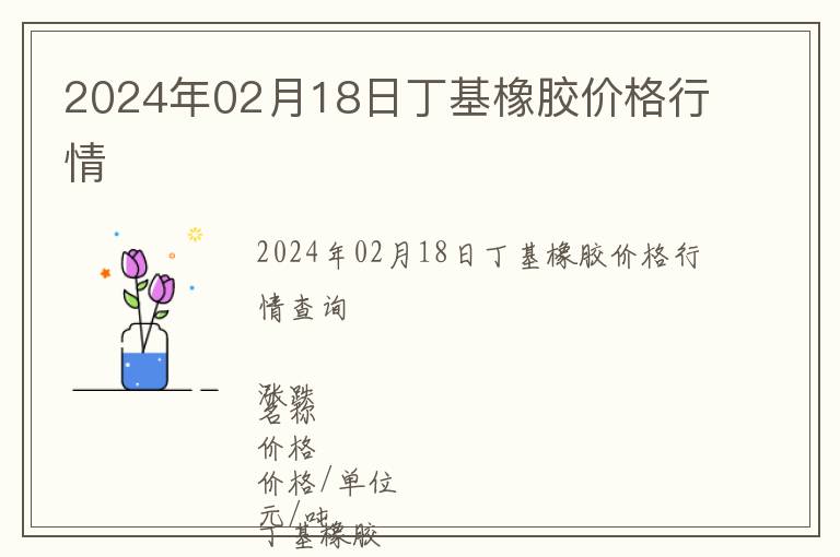 2024年02月18日丁基橡膠價格行情
