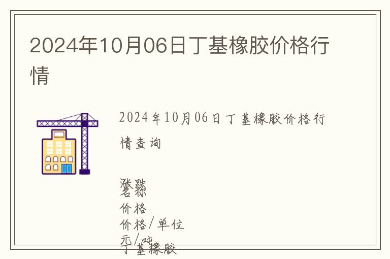 2024年10月06日丁基橡膠價格行情