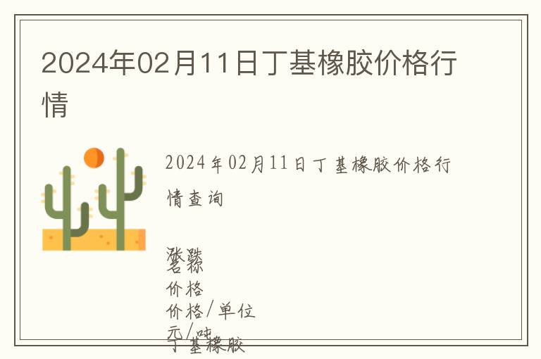 2024年02月11日丁基橡膠價格行情