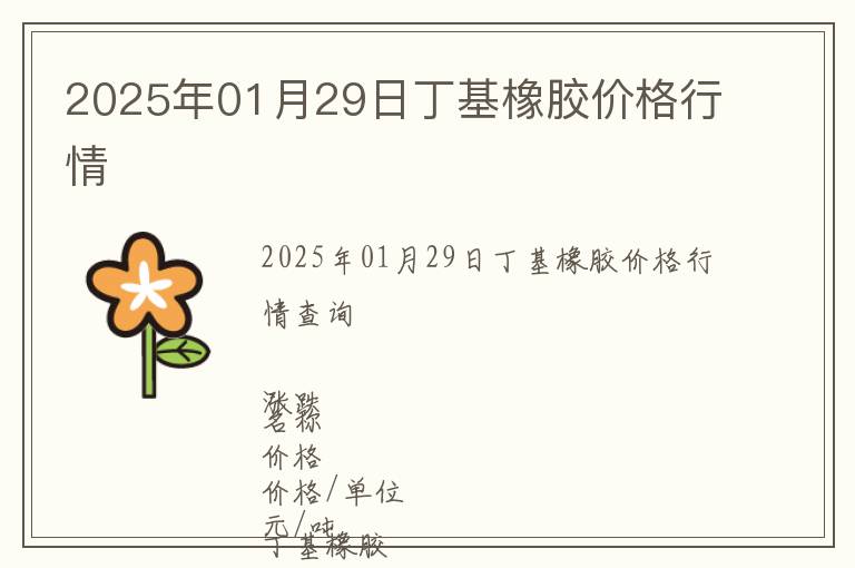2025年01月29日丁基橡膠價格行情
