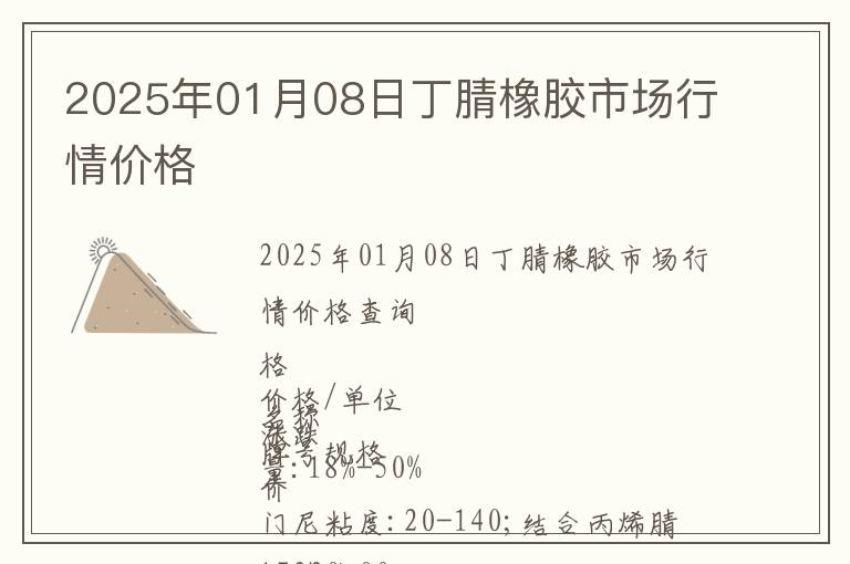 2025年01月08日丁腈橡膠市場行情價格