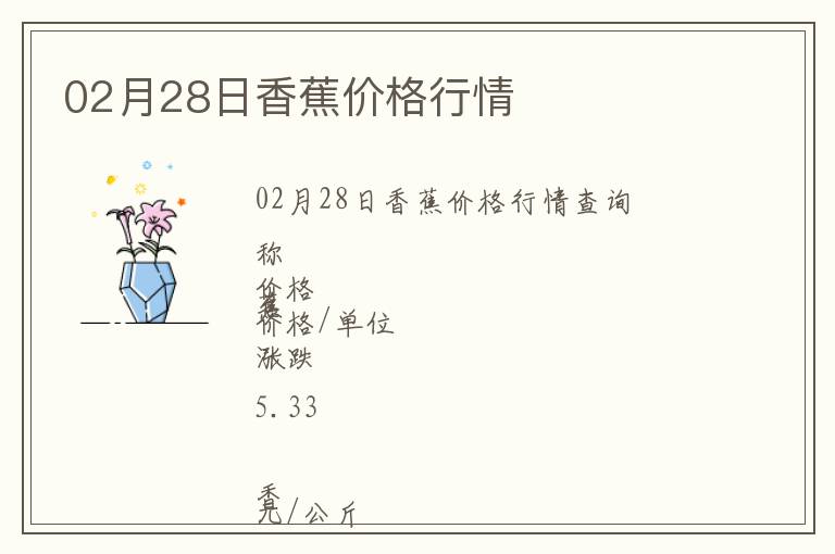 02月28日香蕉價格行情