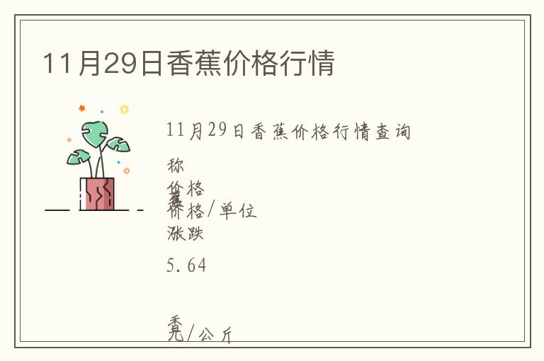 11月29日香蕉價(jià)格行情