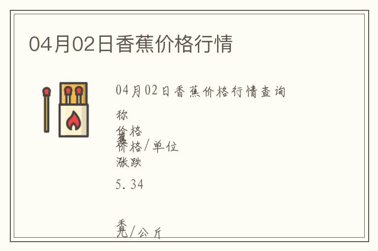 04月02日香蕉價格行情