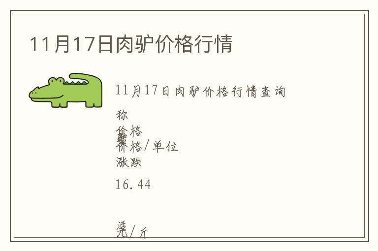 11月17日肉驢價(jià)格行情