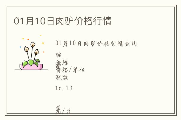 01月10日肉驢價格行情