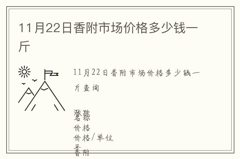 11月22日香附市場(chǎng)價(jià)格多少錢一斤