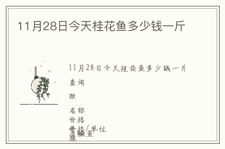 11月28日今天桂花魚(yú)多少錢(qián)一斤