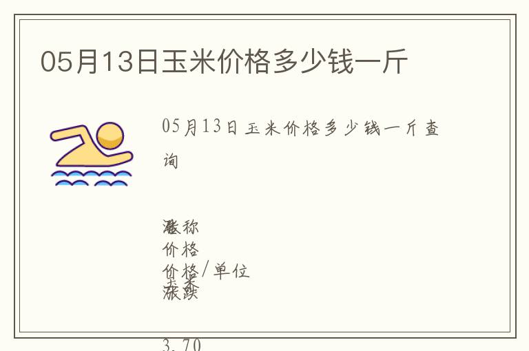 05月13日玉米價格多少錢一斤