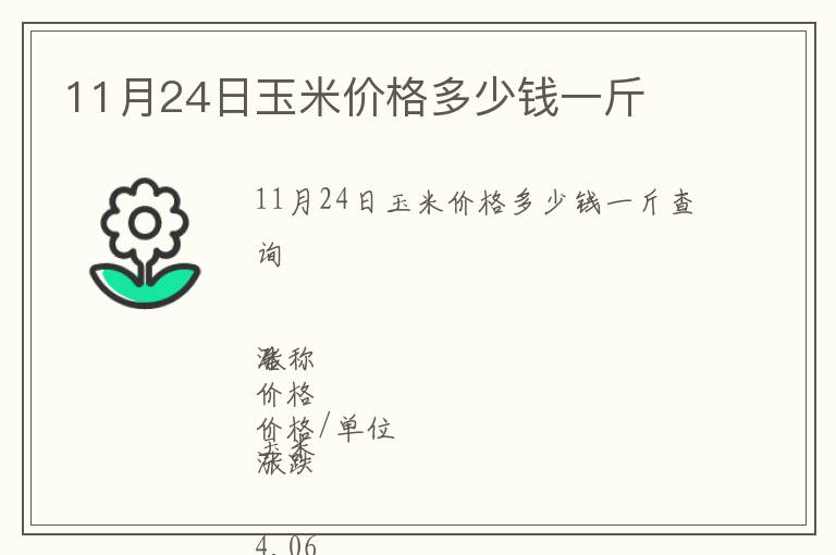 11月24日玉米價(jià)格多少錢(qián)一斤