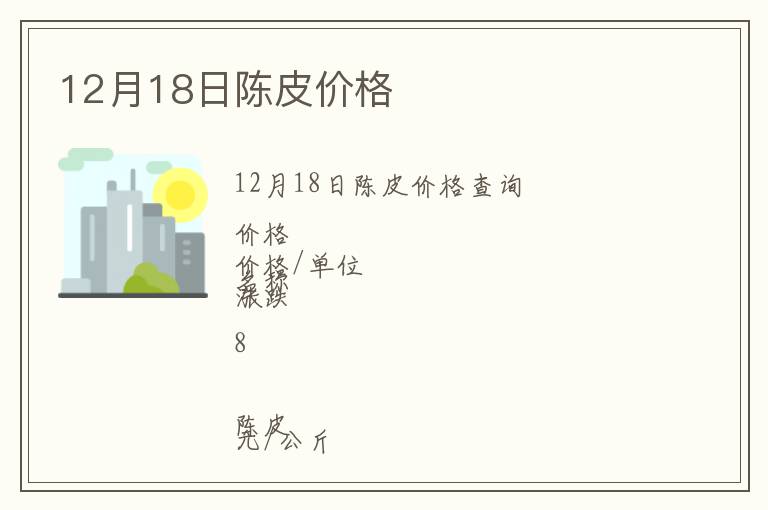 12月18日陳皮價格