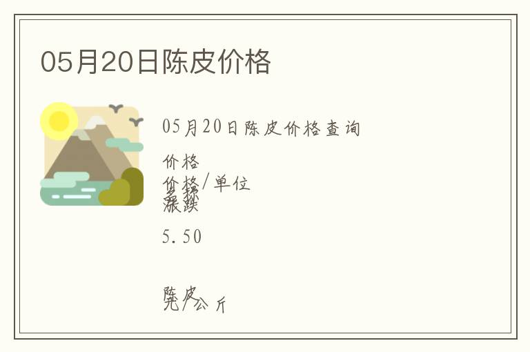 05月20日陳皮價(jià)格